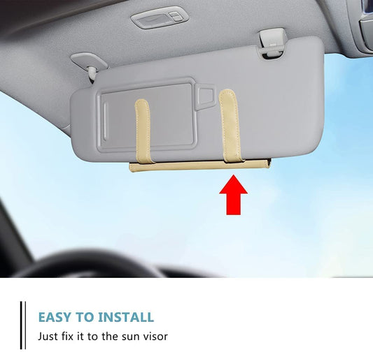 Sun Visor Tissue Holder for Car – Sleek Beige Design