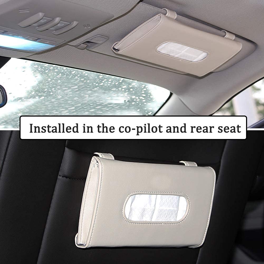 Sun Visor Tissue Holder for Car – Sleek Beige Design