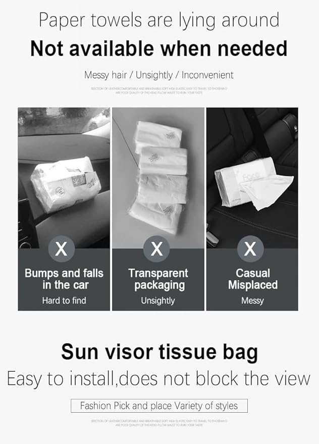 Sun Visor Tissue Holder for Car – Sleek Beige Design