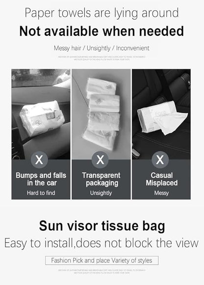 Sun Visor Tissue Holder for Car – Sleek Beige Design